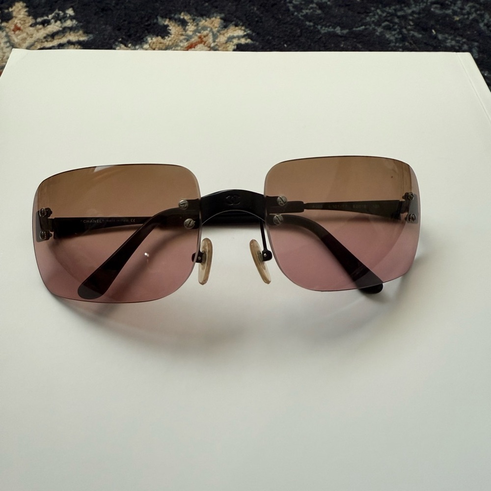 CHANEL Brown Gradient Rimless Sunglasses (RARE) - Picture 1 of 9